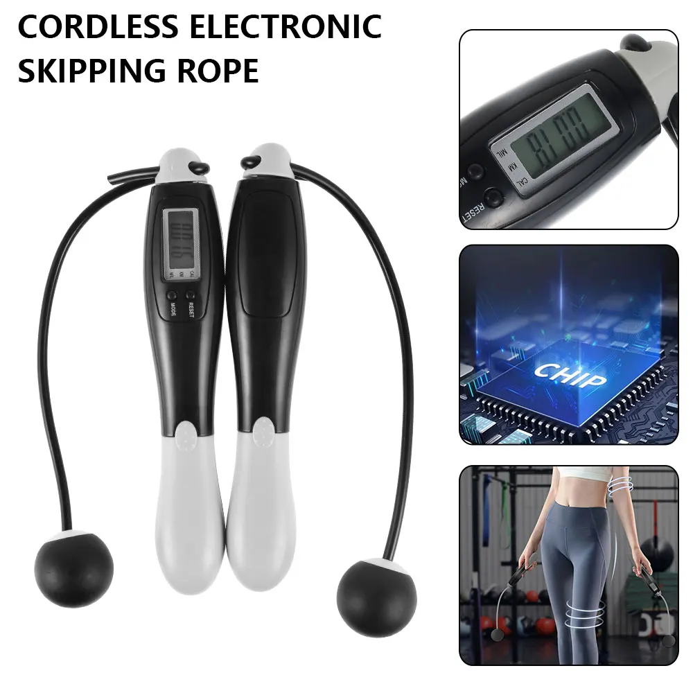 

1 Pair Cordless Electronic Skipping Rope Jump Ropes Smart Digital Wireless Skip Rope Calorie Consumption Fitness Exercise