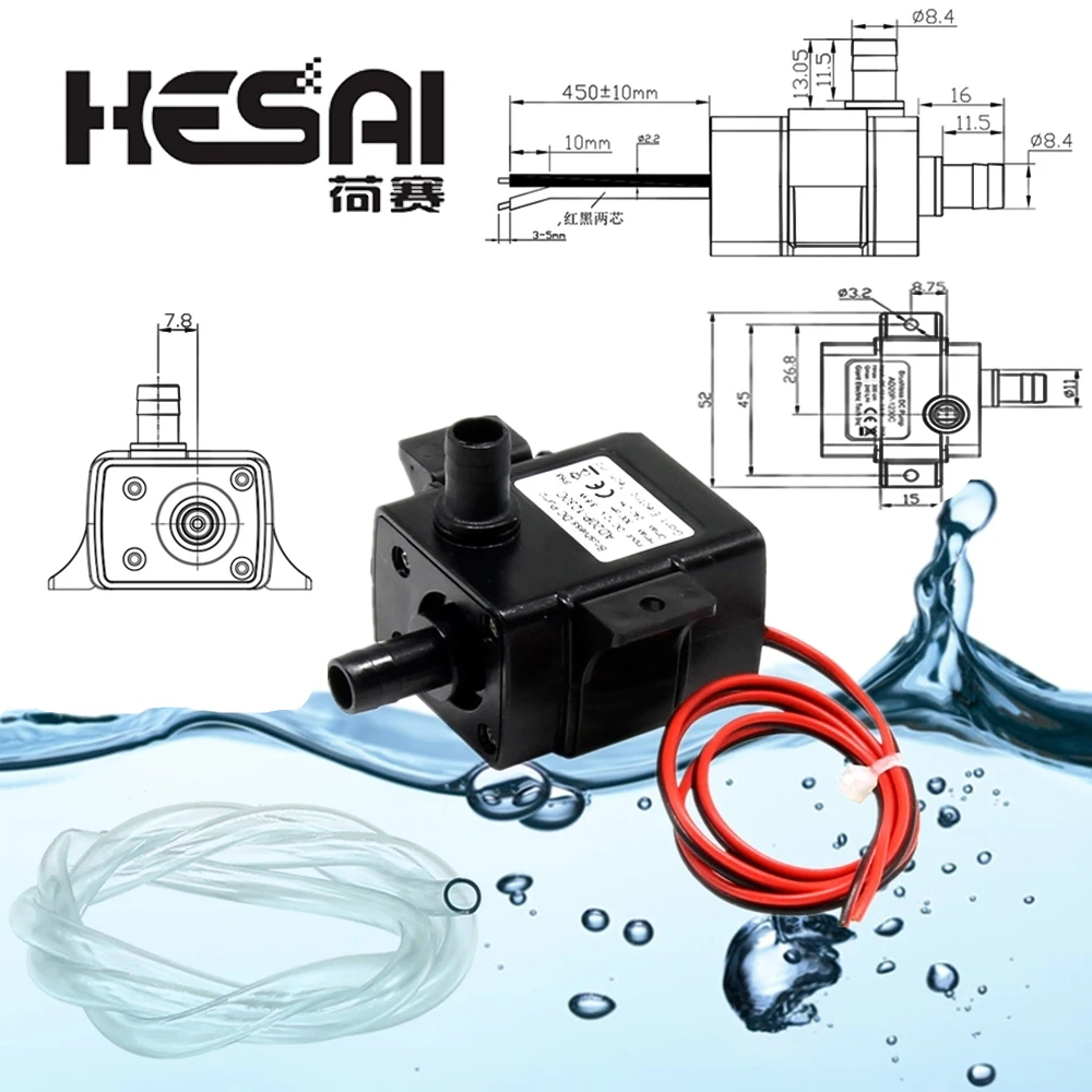 Водяной насос 12 В Ultra quiet4.2W 240 л/ч водостойкий Бесщеточный Погружной водяной мини