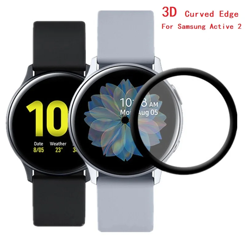 

20D Screen Protectors Film Soft For Samsung Galaxy Watch Active 2 40mm 44mm Full Cover Curved Edge Protective Scratch Resistant