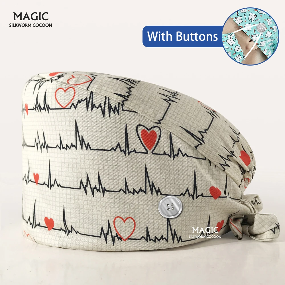 

Multicolor doctor Surgical cap clinical operating room hats Pet clinic nurse hospital working cap medical hat cotton with button