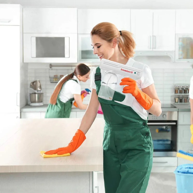 

800ML Sprayer Anti Clogging Plastic Nozzle Wireless Charging Atomization Disinfection Spray Blue Light Tool Home Garden Gadgets