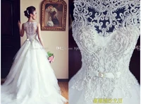 free shipping casamento hot sexy a line beading crystal brides 2016 vestido de noiva new fashionable bridal gown wedding dress