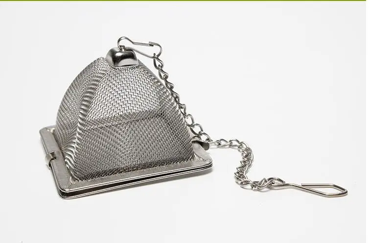 Infusor de t&eacute; de pir&aacute;mide de acero inoxidable, colador de t&eacute;, tetera suelta, filtro de hojas, accesorios de herramientas, 200 unids/set por juego-1