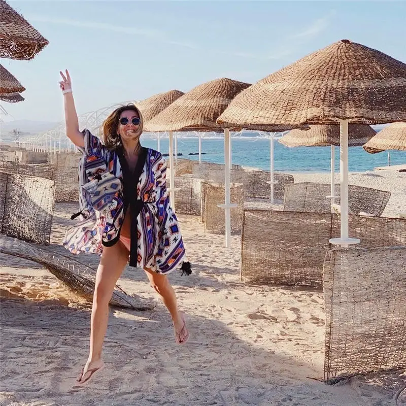 Пляжная накидка саронги Saida de Praia 2021 туники для пляжа парео купальники женский