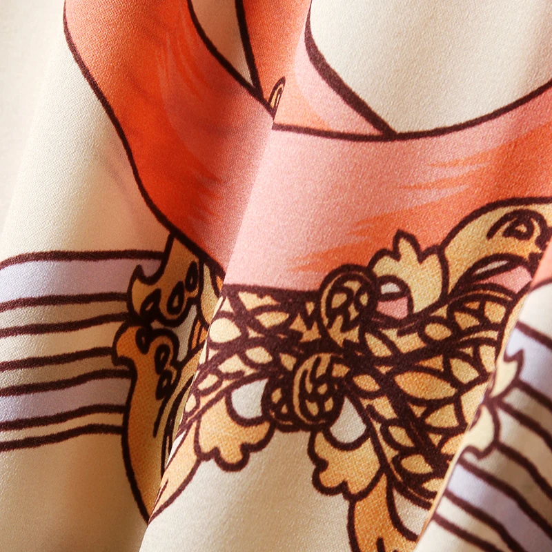 

Spring Autumn Natural Real Silk Women Casual Shirt Elegant Turn-down Collar Long Sleeve Shirts Office Lady Printed Blouse Tops