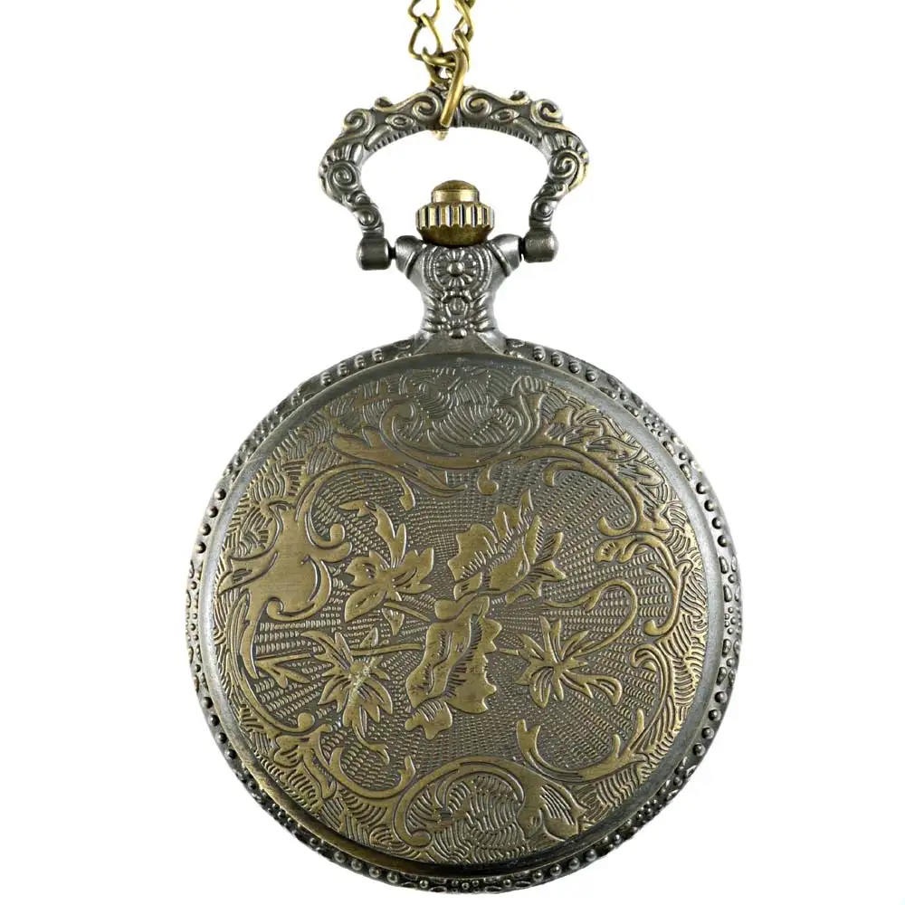 

Vintage Bronze United States Coast Guard Pocket Watch Chains Antique Men Women Pendant Necklace Clock Gift
