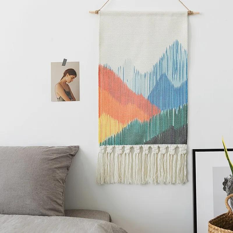 Настенный Тканый гобелен из скандинавского хлопка Ins с принтом ручной Узелок и