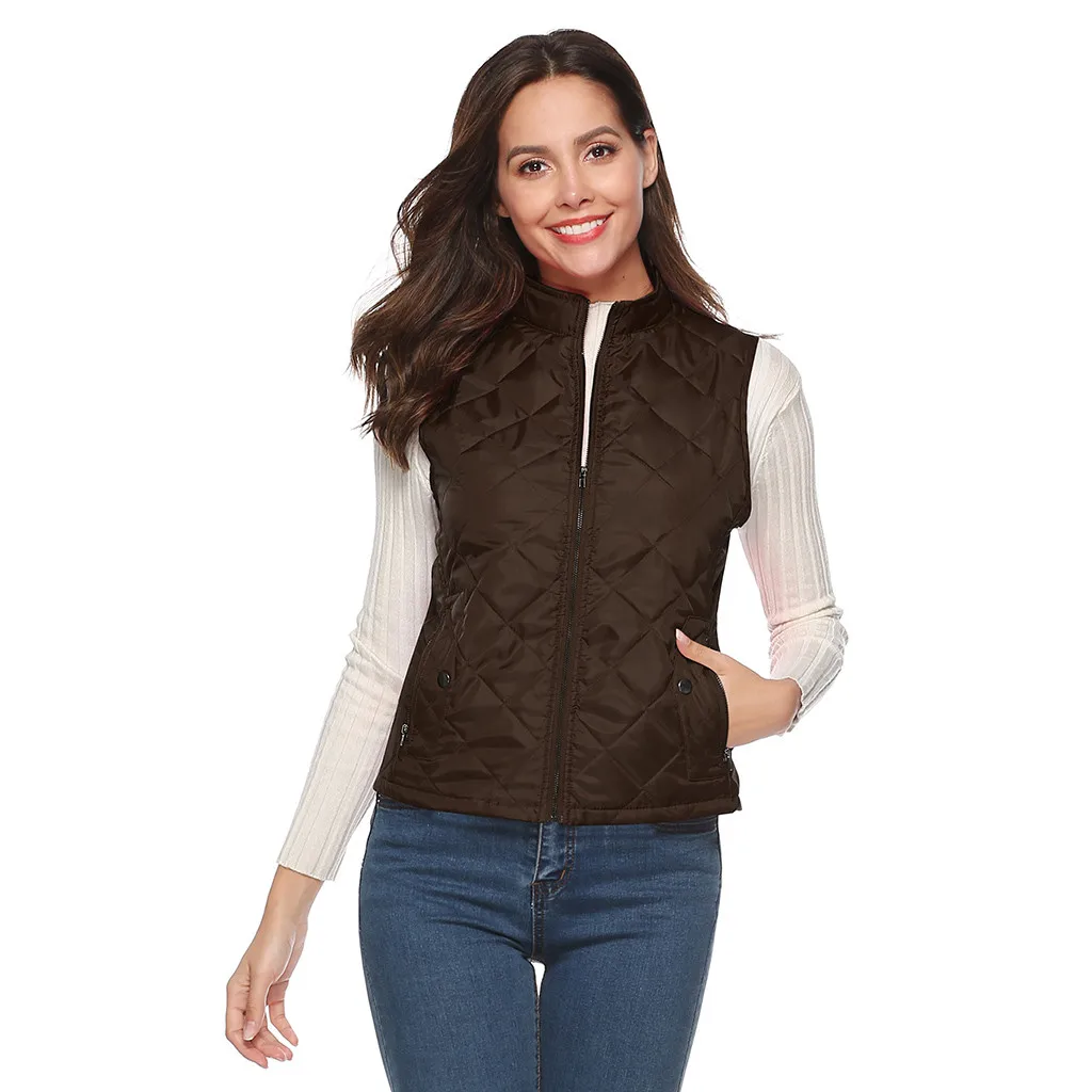 Женская однотонная зимняя куртка без рукавов плотный теплый жилет удобное