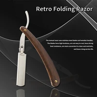private custom logo cut throat razor shave barber blades straight razor metal razor shaving knife