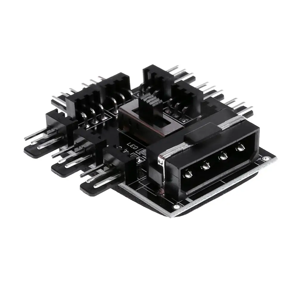 Cable Extender Hub VODOOL DIY 4Pin/3Pin 8 Way 12V SATA чехол для компьютера охлаждающий вентилятор Радиатор концентратор пластина поддержка водяного Охлаждения Насос кабель переключатель - Цвет лезвия: Cable Extender Hub