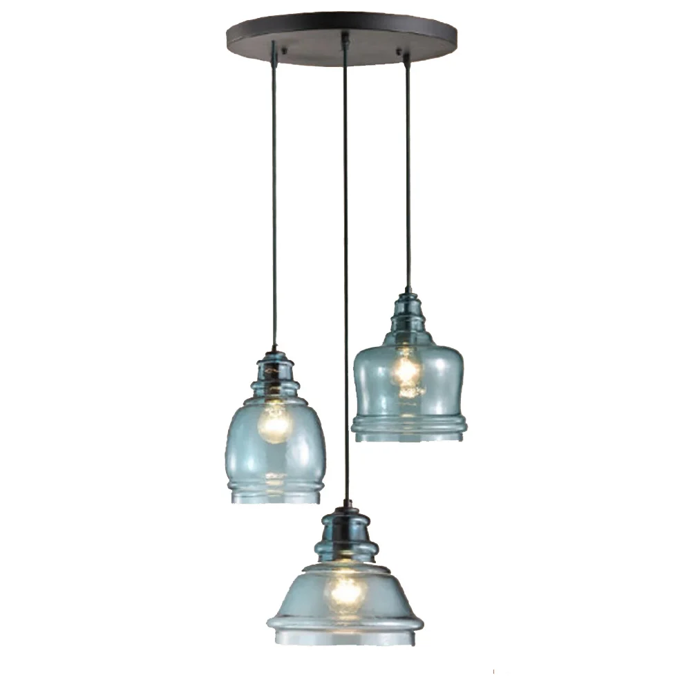 Потолочный подвесной светильник с водяными знаками стеклянная лампа синего