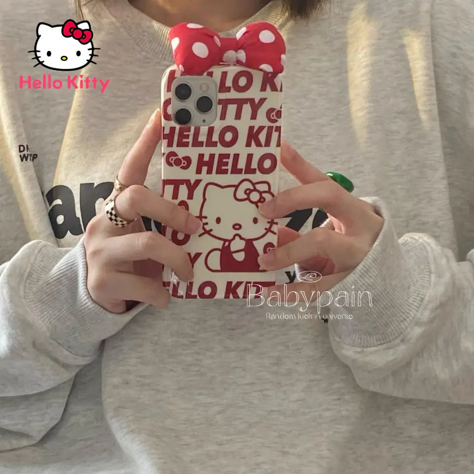 

Hello Kitty bow case for iPhone 13 13Pro 13Promax 12 12Pro Max 11 Pro X XS MAX XR 7 8 Plus Phone Cute Case Cover