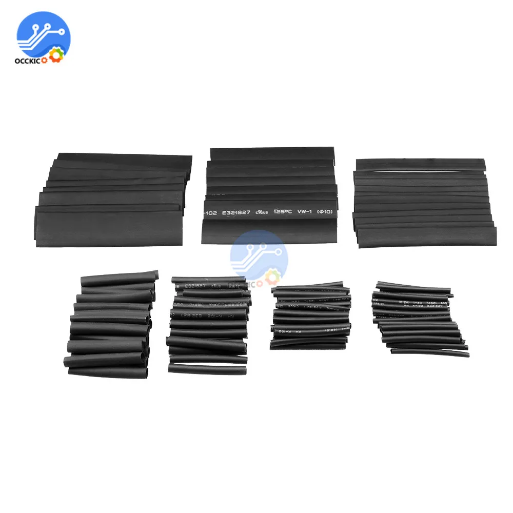 Полиолефиновые термоусадочные трубки в ассортименте 127 шт./лот 2:1 Усадочные для