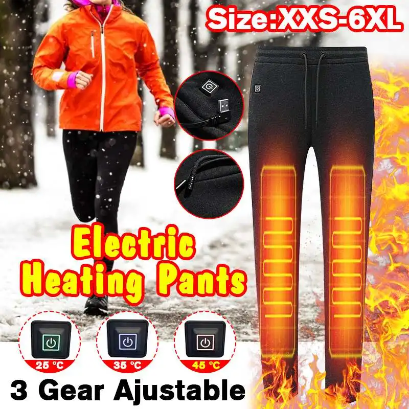 Winter Heated Pants Self Heating Pants Outdoor Hiking Warm Slim USB Trekking Skiing Electric Thermal Pants Trousers Women Men