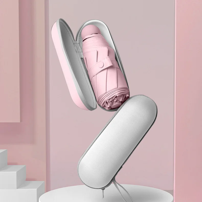 Портативный складной зонт от дождя женский маленький ветрозащитный