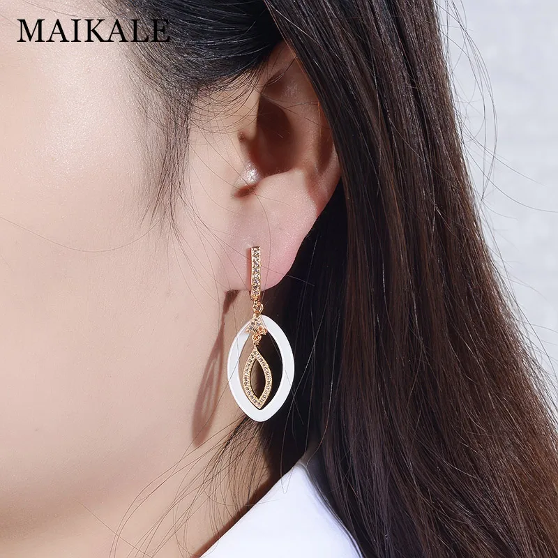 Женские серьги-подвески MAIKALE серьги из меди с кубическим цирконием ААА