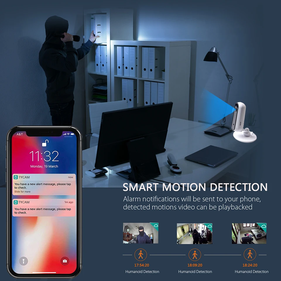 Jimi JH06 Wi Fi камера 1080P беспроводная видеонаблюдения ночное видение Домашняя