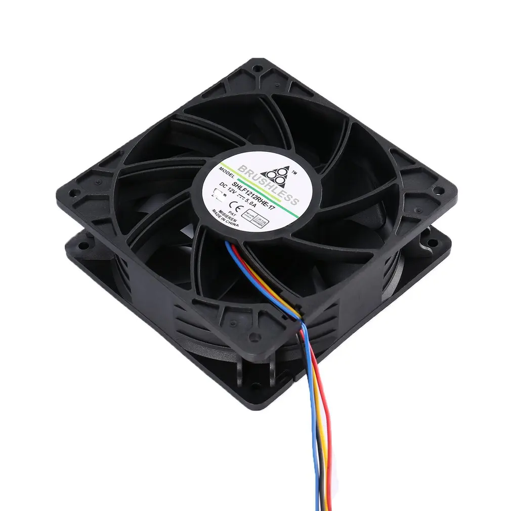 7500 об/мин DC12V 5.0A Майнер охлаждающий вентилятор для Antminer Bitmain S7 S9 4-контактный