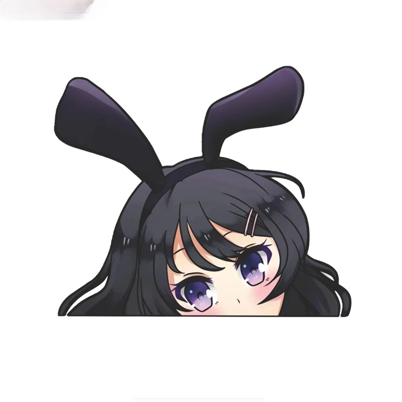

Cute 3D Anime Mai From Bunny Girl Senpai Mia Sakurajima Peeking Decal Sticker on Car Motorcycle Wall Home Exterior KK15x15cm
