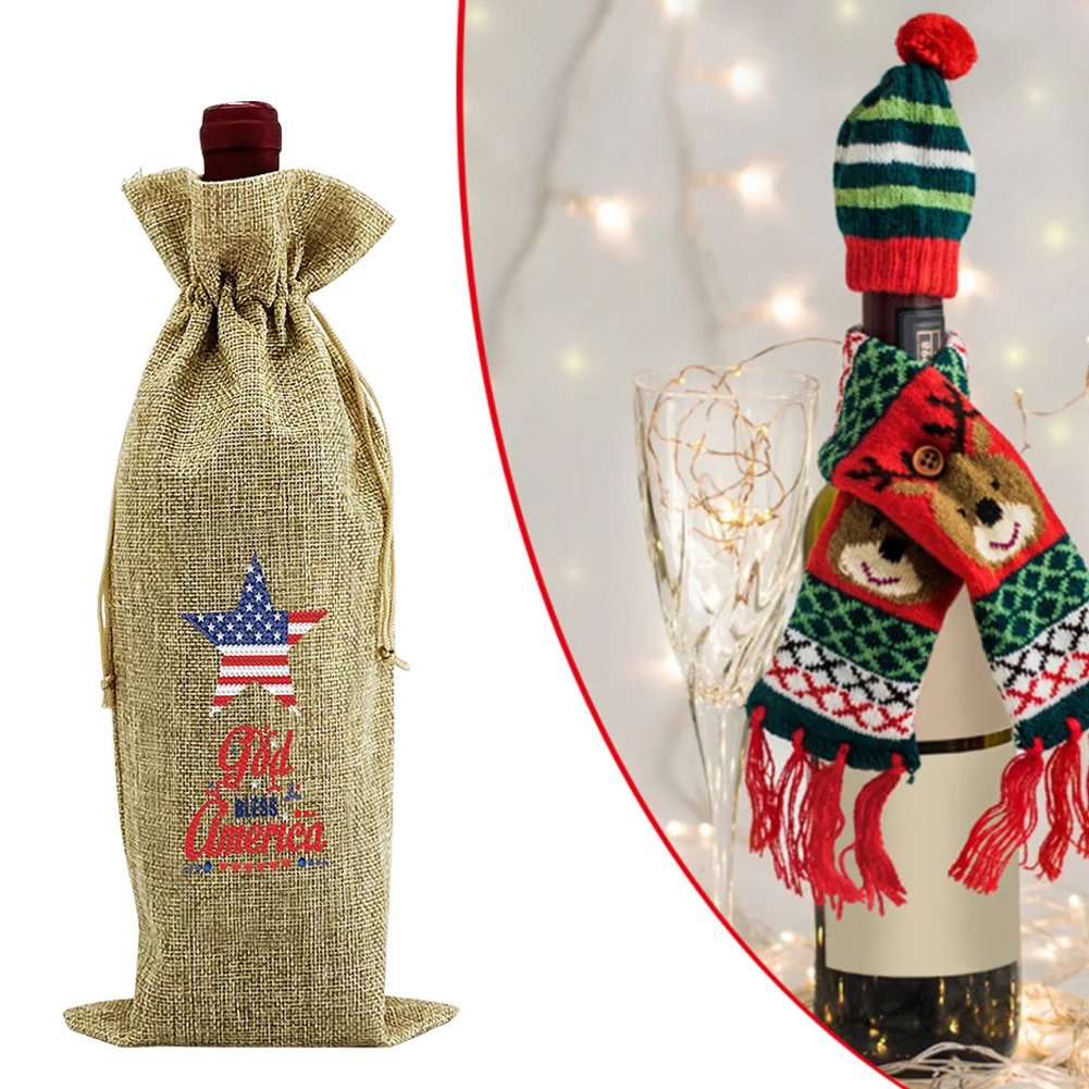 Diamond Painting Red Wine Bottle Cover DIY Flowers Special-shaped Drill Kit Rhinestone Mosaic Art Drawstring Bags Table Decor | Дом и сад