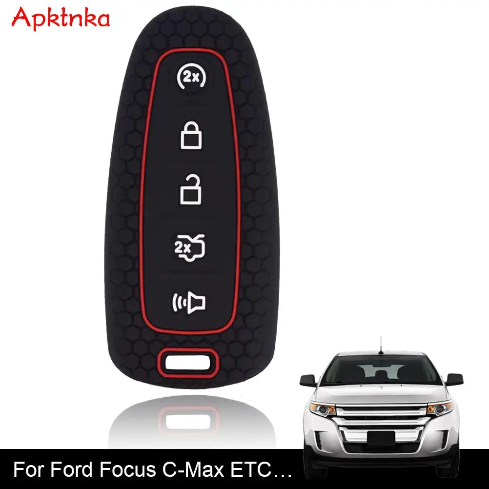 

5 Button Silicone Remote Key Cover For Ford Edge Escape Expedition Explorer Focus Taurus Flex C-MAX Fob Case Shell Protector