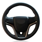 Чехол рулевого колеса автомобиля ручной работы черная натуральная кожа для Chevrolet Malibu 2011-2018 вольт Camaro 2011-2015 Aveo 2016-2018