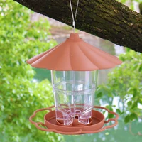 new waterproof gazebo hanging wild bird feeder outdoor container with hang rope feeding house type bird feeder