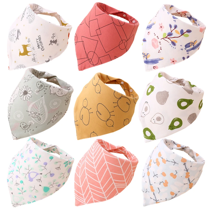 

Cotton Bandana Bibs Baby Babador Feeding Smock Infant Burp Cloths Cartoon Saliva Towel Baby Eating Accessory Soft Baby Stuff