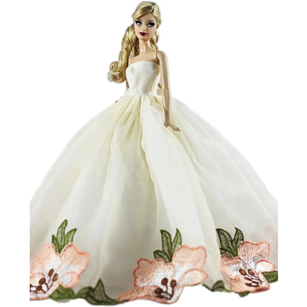 

Retro Floral Wedding Dress Outfits Set for Barbie 1/6 BJD SD Doll Clothes Accessories Play House Dressing Up