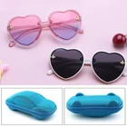 2021 милые детские солнцезащитные очки для девочек пчелы солнцезащитные очки в форме сердца Форма ребенок солнцезащитные очки для маленьких мальчиков и девочек розовый culos De Sol с Чехол в подарок