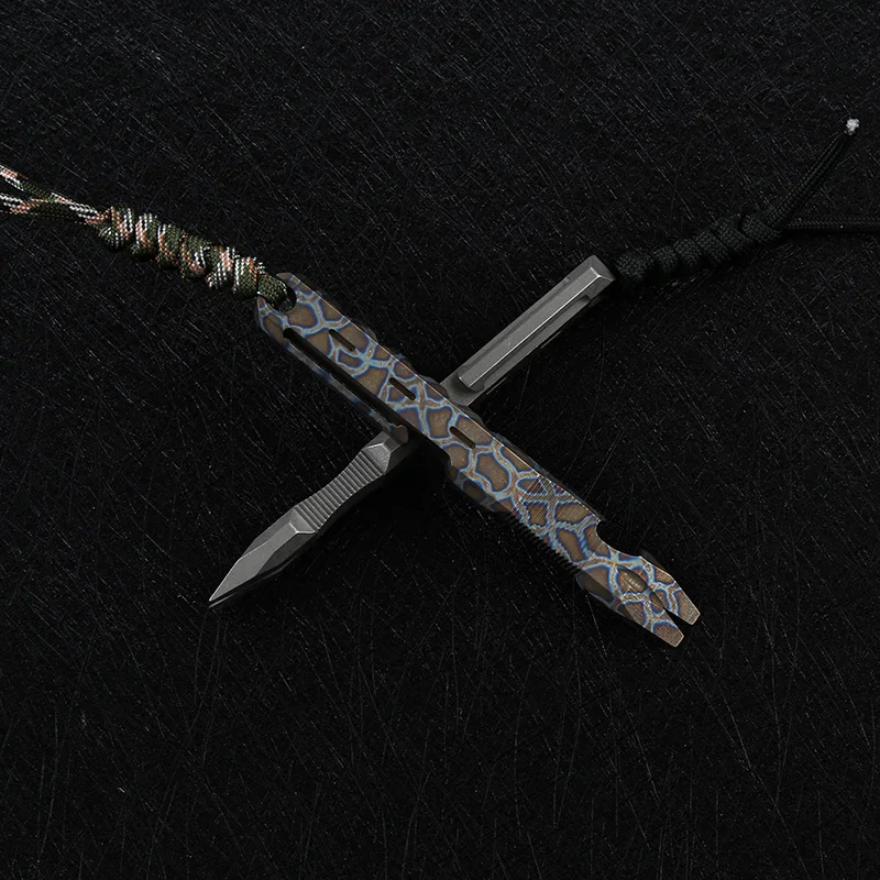 DICORIA TC4 коронка из титанового сплава для выживания на открытом воздухе EDC