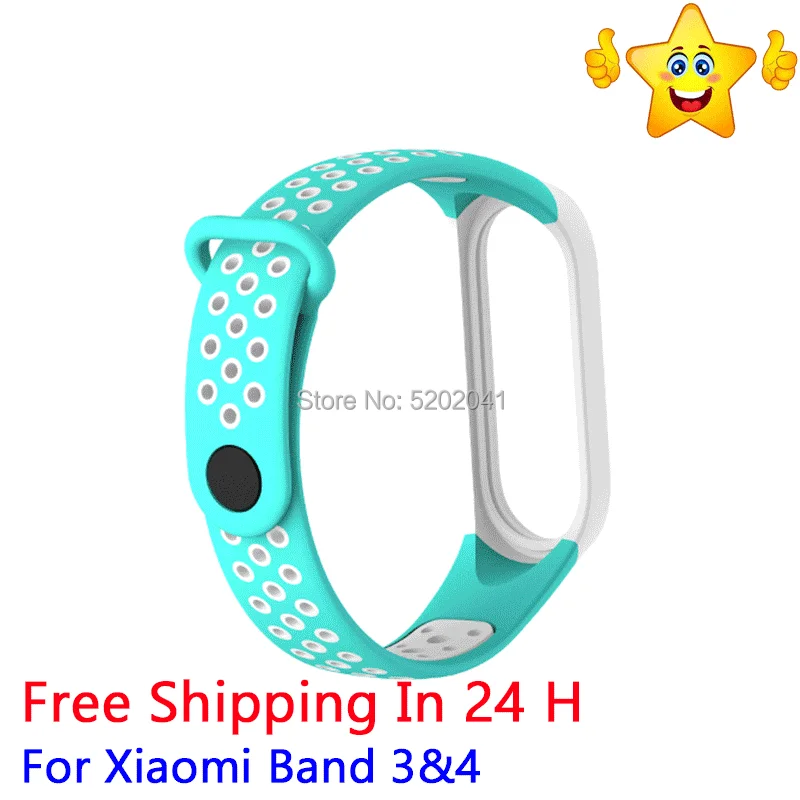 Браслет для Xiaomi Mi Band 4 и 3 спортивный ремешок часов силиконовый на запястье 3/4