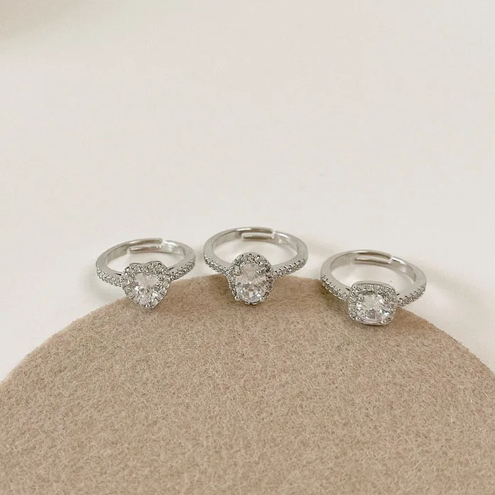 

Geometric Oval Square Love Finger Rings For Women Luxury Zircon Micro-inlaid Ring Opening Ladies Engagement Wedding Jewellery