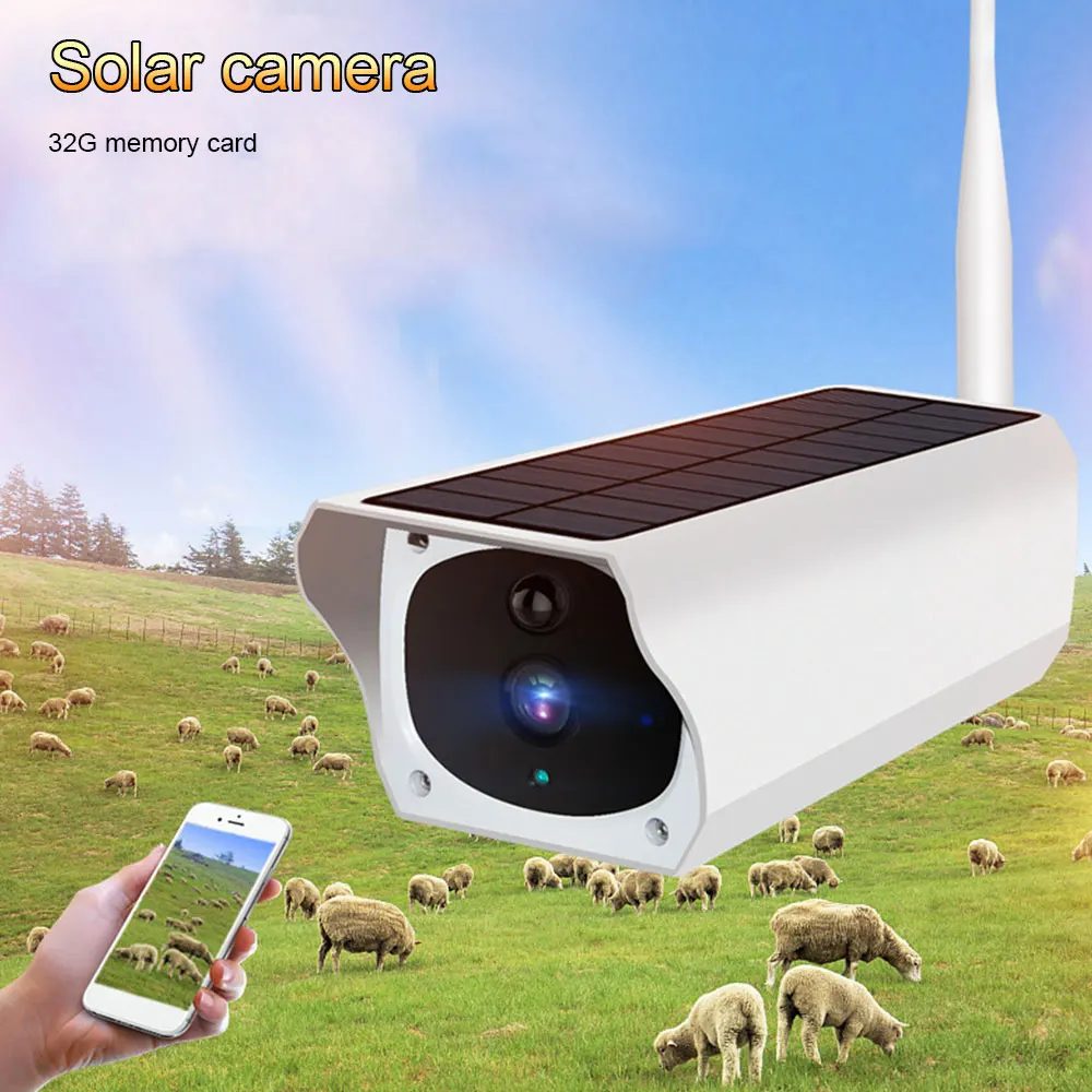 Ip камера на солнечной батарейке 1080P HD Wi Fi камеры безопасности открытом воздухе