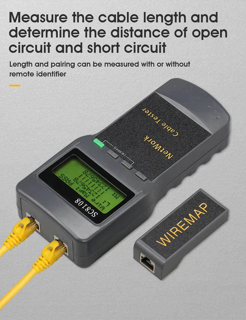 Портативный беспроводной сетевой тестер SC8108 с ЖК-дисплеем Измеритель и Тестер