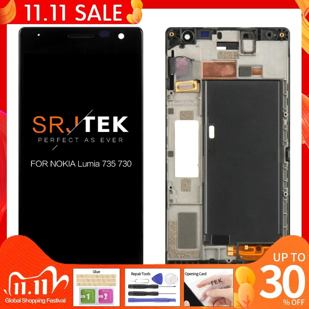 

Original Display For NOKIA Lumia 735 LCD Screen Replacement Dispplay for Nokia Lumia 730 LCD with Touch Frame Dual SIM RM-1038