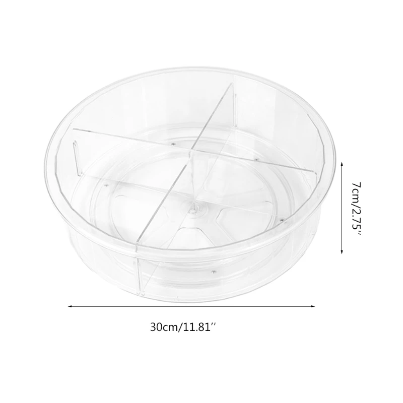 

360 Rotating Tray Cabinet Organizer 12 Inch Spice Drink Cosmetic Storage Rack Transparent Turntable