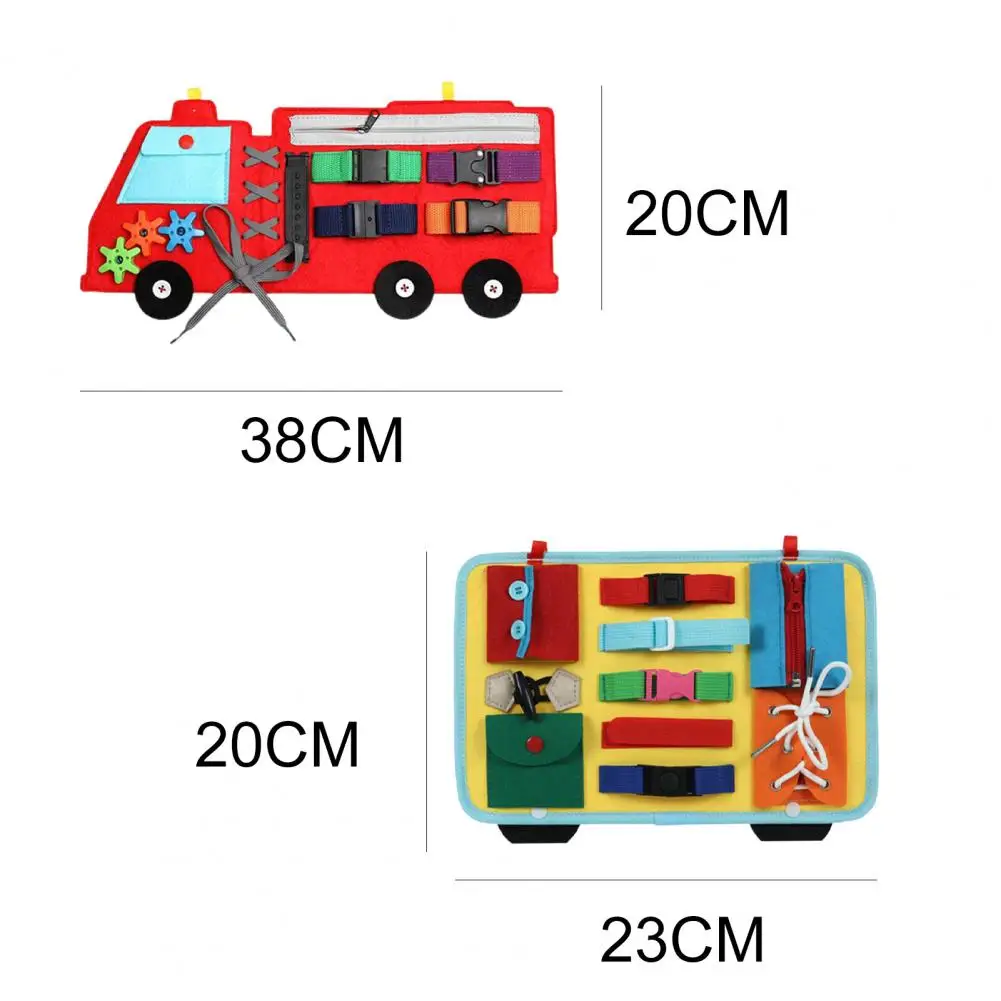 

Busy Board Montessori Toys Activity Board Educational Learning Toys For Children Educational Bag Fire Truck Shape Motor Training