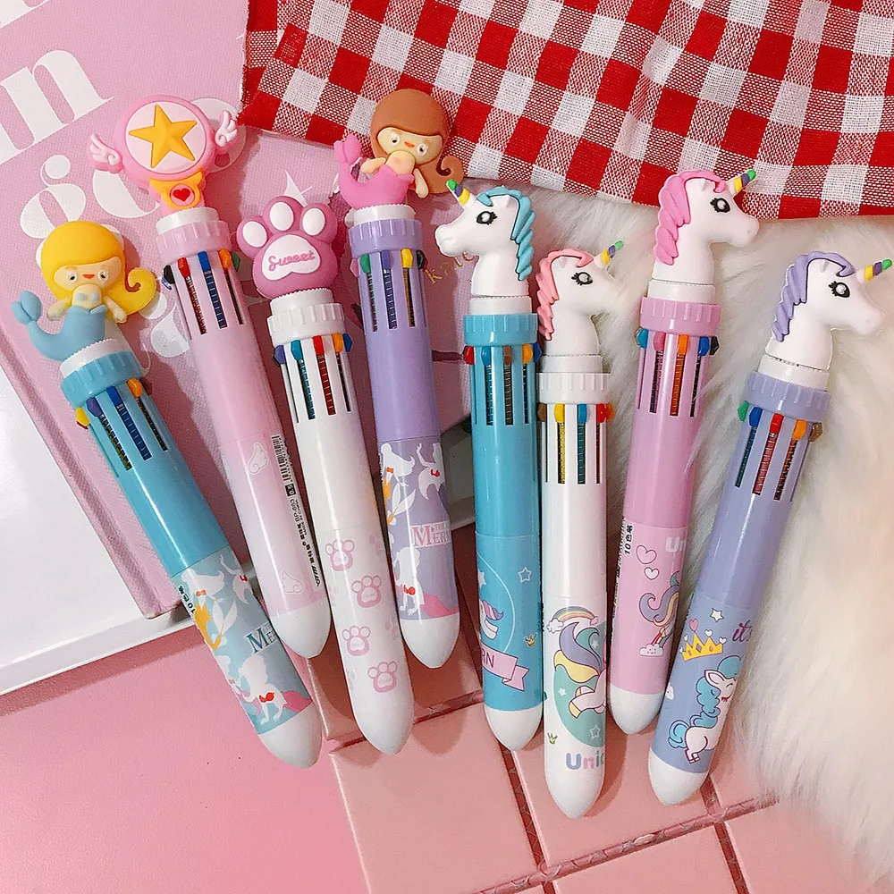 Новое поступление 2020 разноцветные шариковые ручки в Корейском стиле 10 цветов