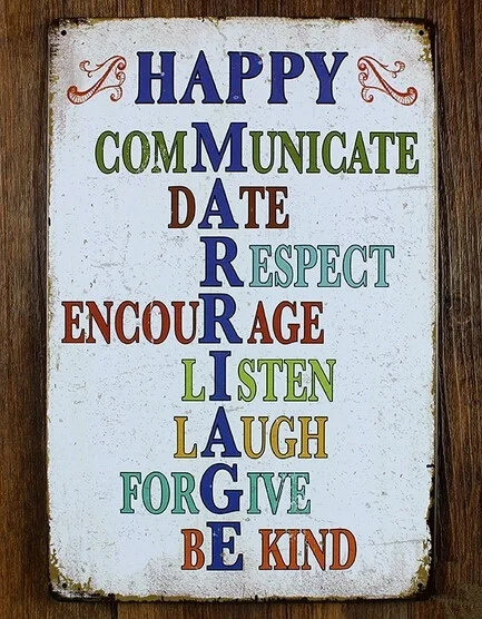 

Happy Marriage Painting Metal Sign Vintage Tin Sign Wall Plaque Sign