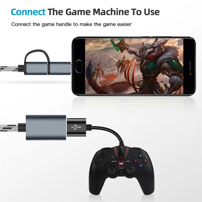 Кабель 2 в 1 с портом Type-C папа + micro USB на 3 0 мама интерфейсный кабель OTG адаптер