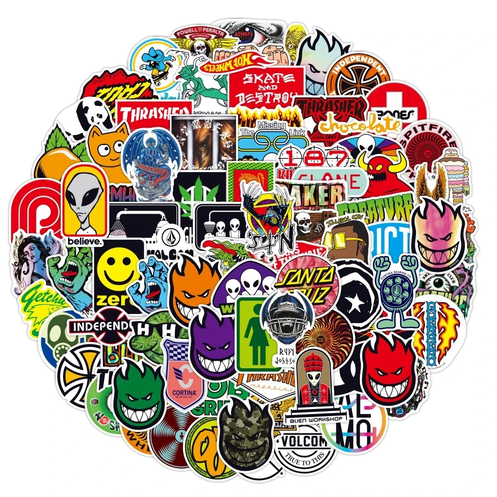 

10/50/100PCS Cool Classic Hot Logo Graffiti Stickers Aesthetic Laptop Luggage Water Bottle Waterproof Decal Sticker Pack Kid Toy