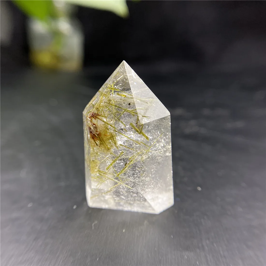 Rutilate Crystal Point Stone Island Wicca Decor натуральные кварцевые кристаллы природный камень | Дом