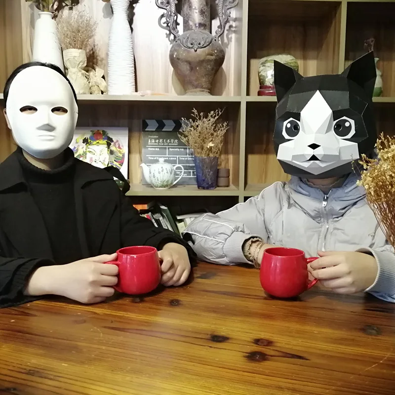 3D бумажная модель маски для лица поделка сделай сам кошка Китти игрушки в виде