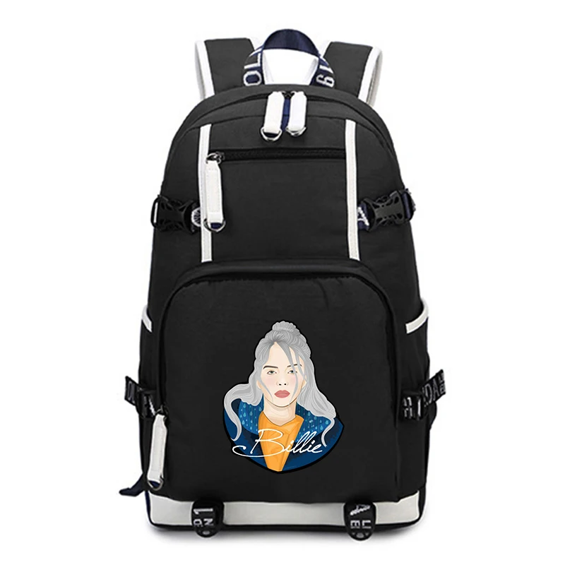 Новый рюкзак Billie Eilish с принтом Модный женский мужской для мальчиков и девочек