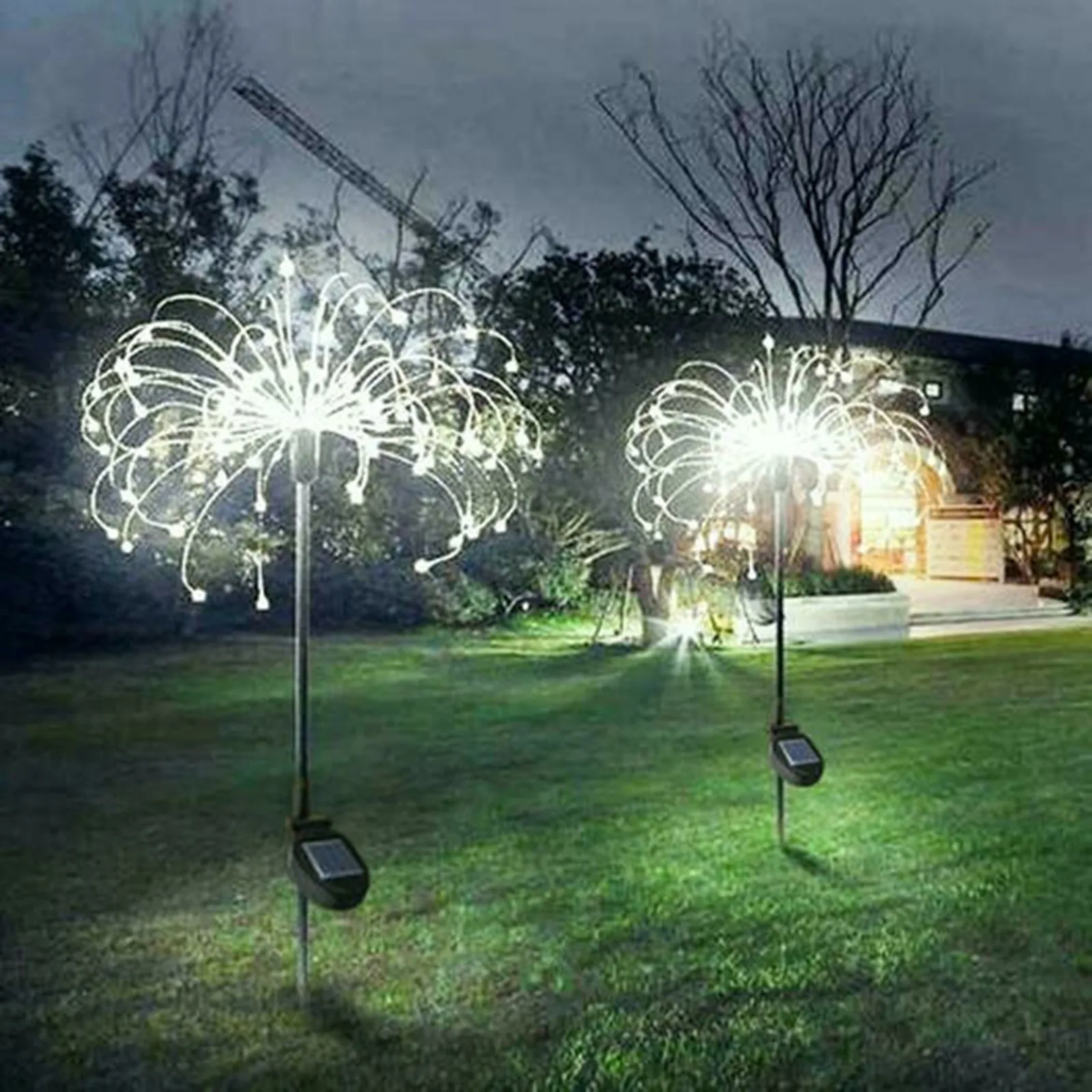 

2PCS 90 LED Solar Light Outdoor Grass Globe Dandelion Waterproof Flash String Lights Lawn Firework Lamp Garden Christmas Decor