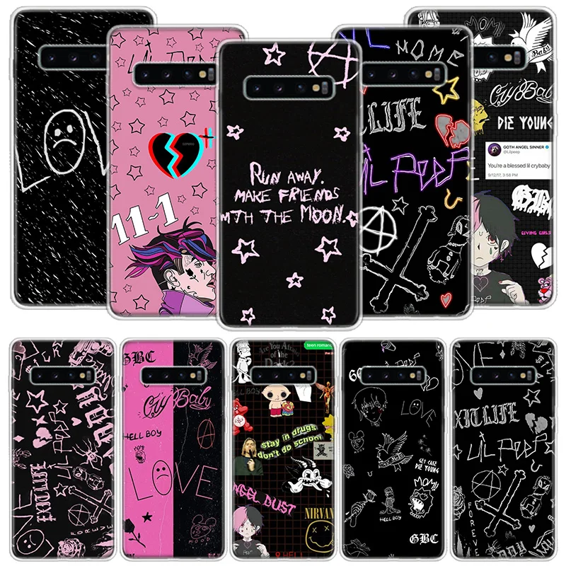 

Lil Peep Lil Bo Peep Black Phone Case For Samsung S22 Ultra S21 Plus Galaxy S20 FE S10 Lite 2020 S9 S8 S7 S6 Edge Cover Pattern