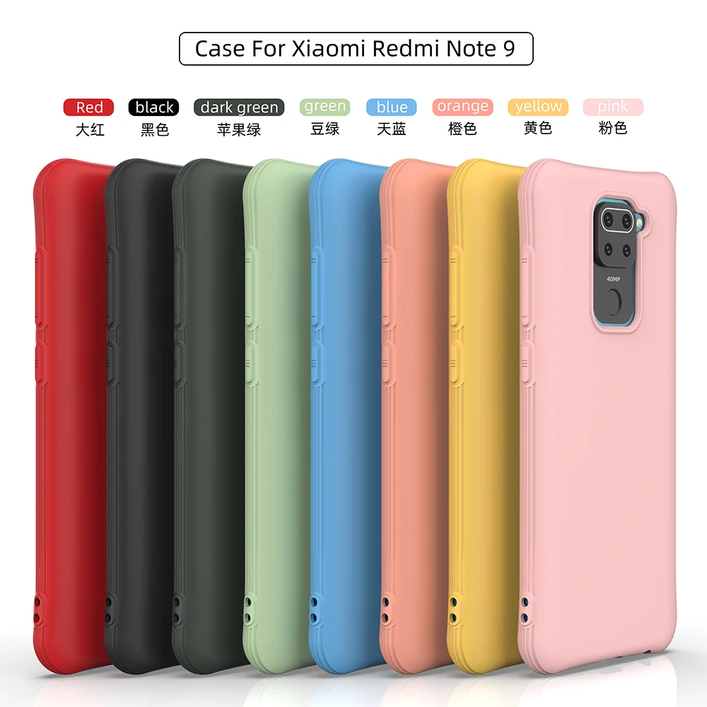 Чехол для Redmi Note 9s 9 Pro задняя крышка чехлы 6.39 дюймов Тонкий конфеты цвета