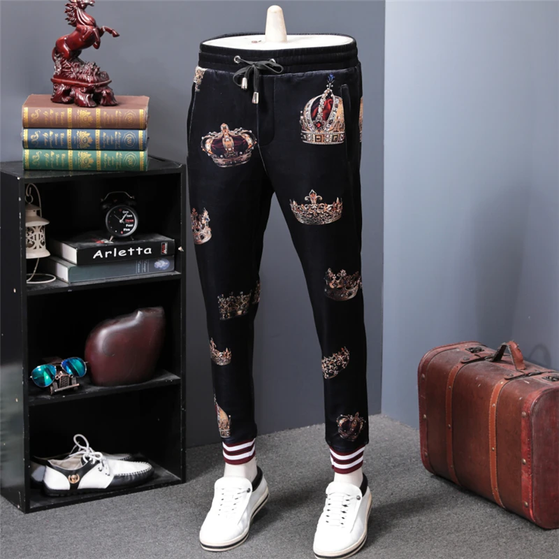 

The New Elastic Waist Track Pants Side Stripe Trousers Mens design cotton