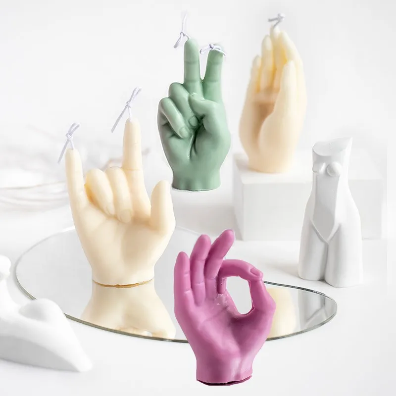 Креативная силиконовая форма в виде рок жеста свечи ручной жест сделай сам для